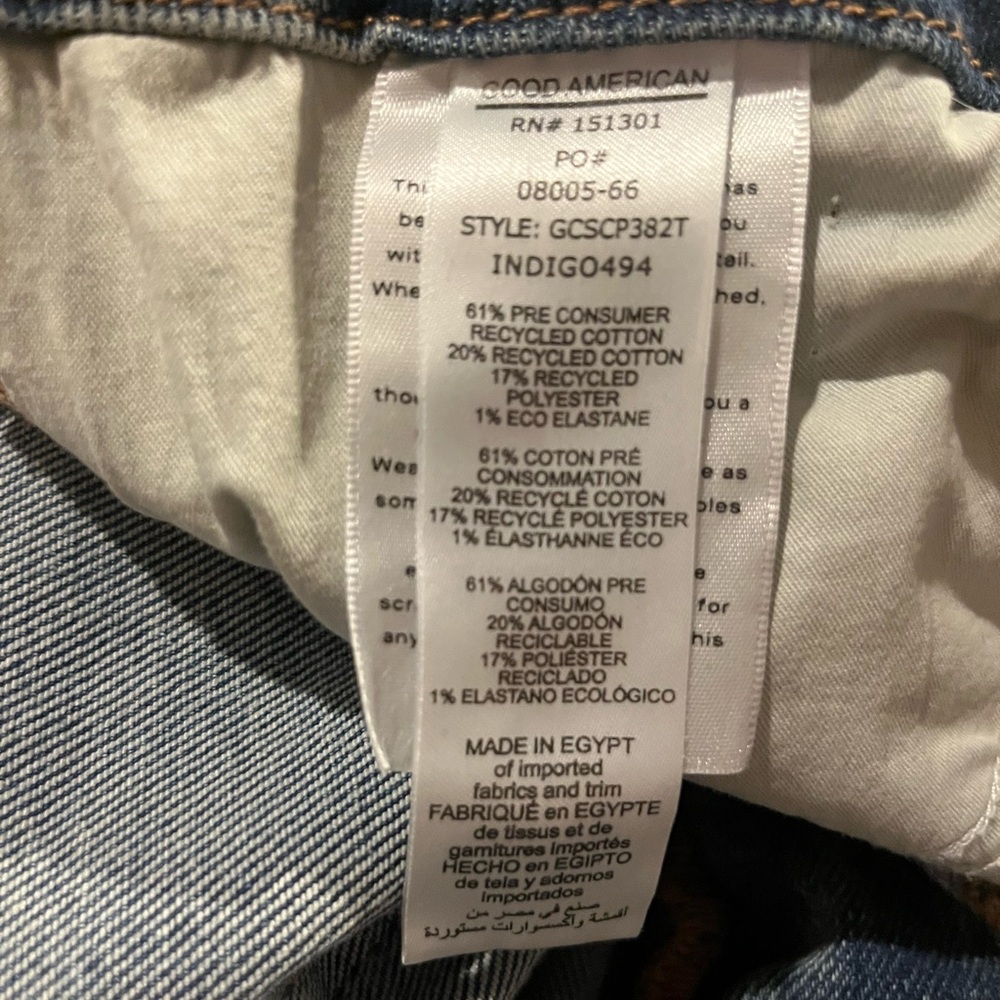 New Good American  THE GOOD CURVE STRAIGHT PIECED JEANS Sz 15 - Picture 7 of 7